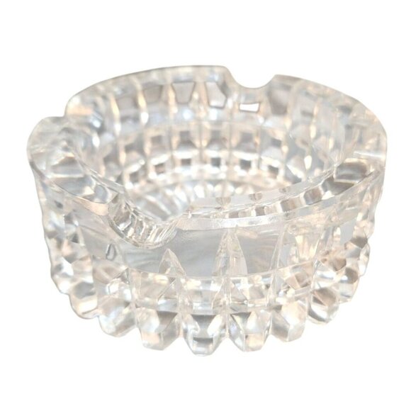 Vintage Clear Pressed Glass Ashtrays Heavyweight Glass Design One per order - Picture 1 of 9